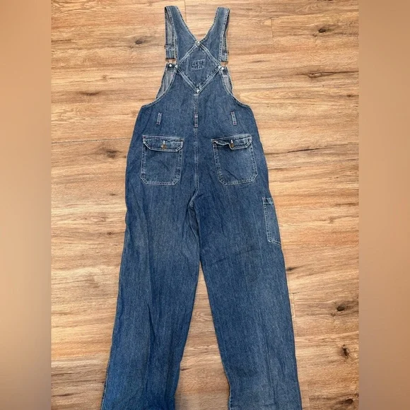 Vtg 90s SO.LA Blues Bib Overalls L Denim Carpenter Y2K Garage Street Wear - Picture 9 of 9